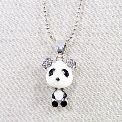 Panda with rhinestone ears pendant, NK