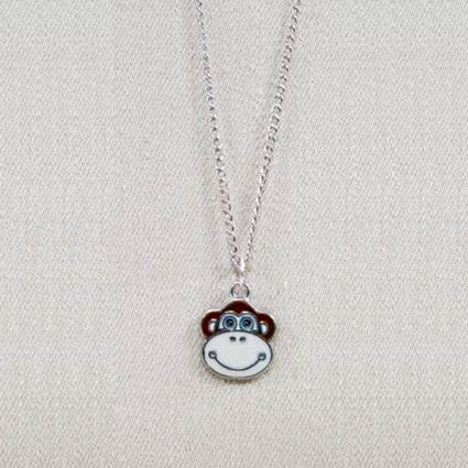 Enamel Monkey face pendant NK